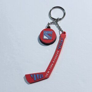 New York Rangers NHL Hockey Stick & Puck Keychain